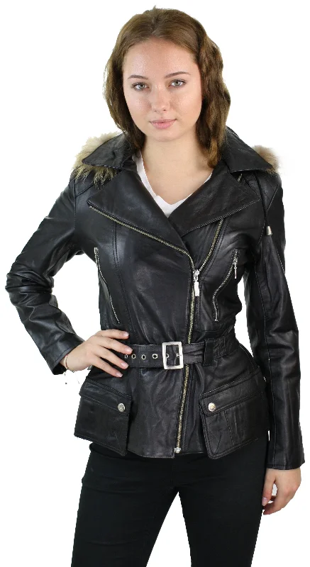 Hood Parka Leather Jacket Coat Stylish Women's Outfit Stylish Women's Outfit