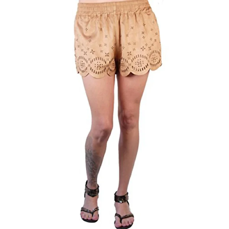 Women Lackawanna Blues Faux Suede Shorts In Brown Designer Women's Fashion Online Designer Women's Fashion Online