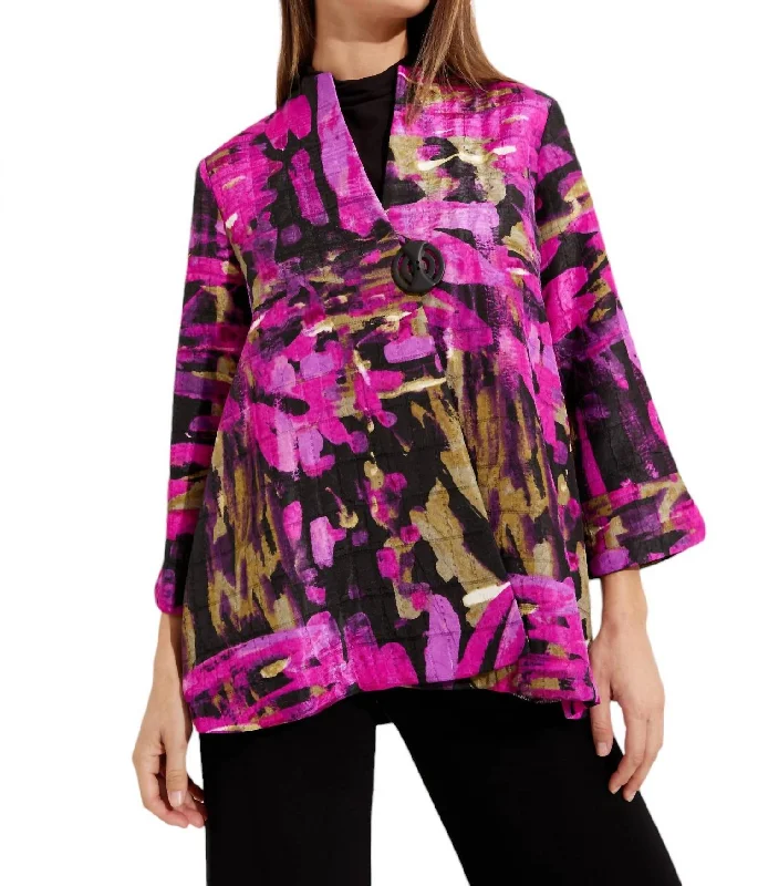 Abstract Print Jacket In Black/multi Elegant Women's Clothing Elegant Women's Clothing