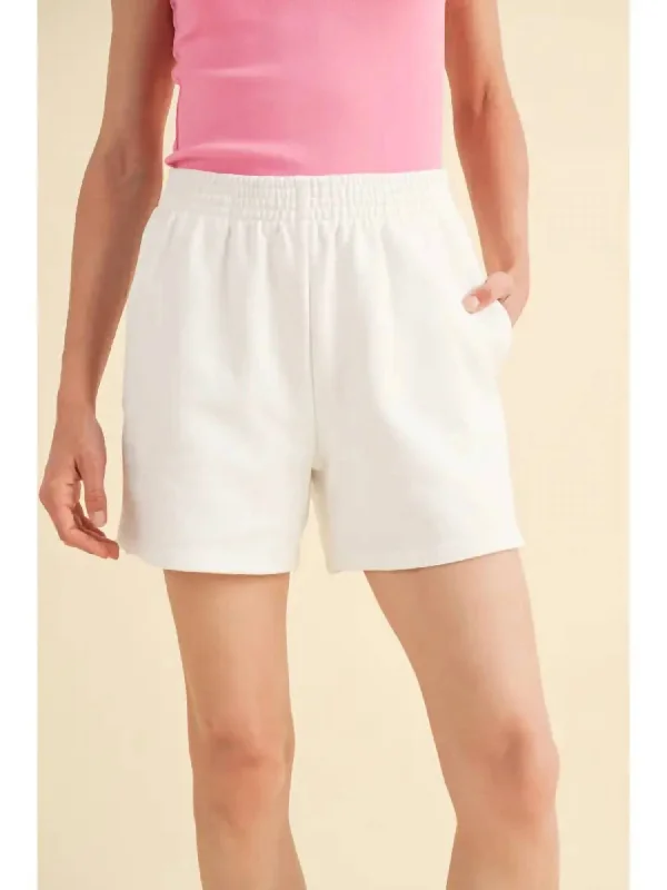 Boyfriend Cotton Shorts In White Women's Activewear Garments Women's Activewear Garments