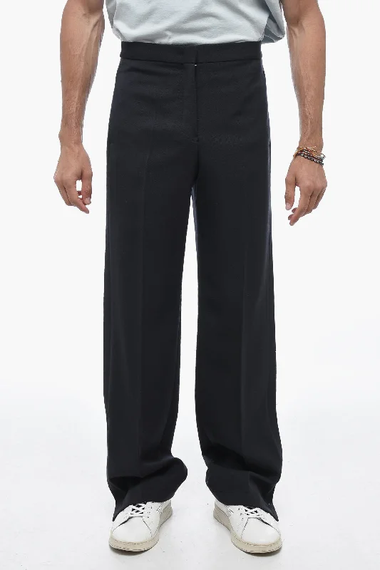 Jil Sander Virgin Wool LUIGI Palazzo Pants with Ankle Button Exclusive Discount Exclusive Discount