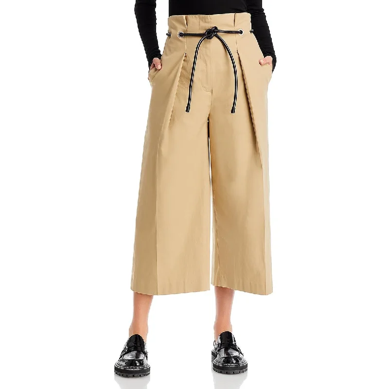 Womens Khaki High Rise Cropped Pants Women's Sports Apparel Women's Sports Apparel