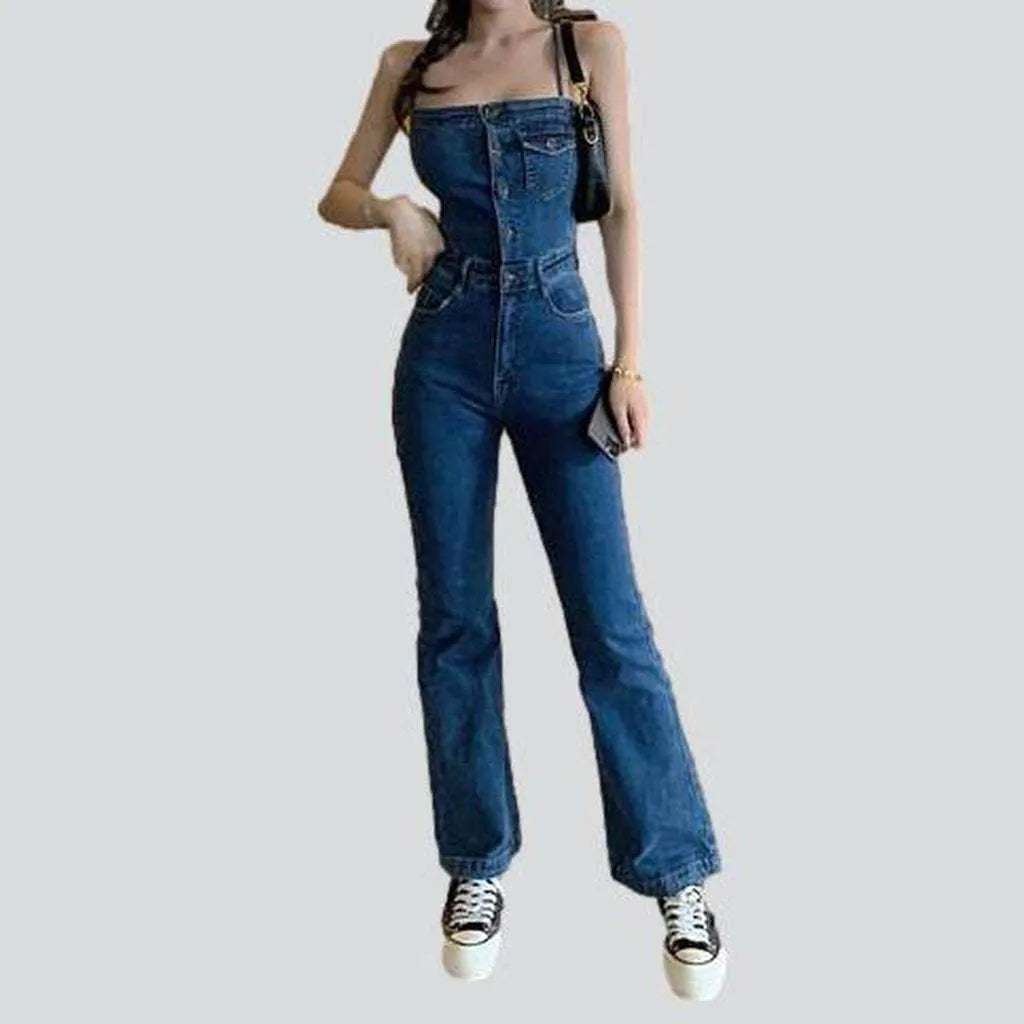 Trendy women's jean jumpsuit Sustainable Women's Apparel Sustainable Women's Apparel