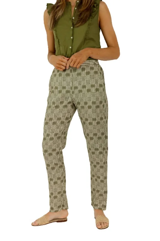 Paola Woven Pant In Green Casual Women's Clothing Casual Women's Clothing