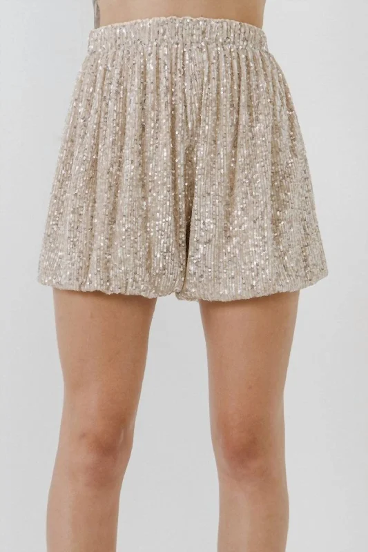 Sequin Shorts In Ivory Contemporary Women's Clothing Contemporary Women's Clothing