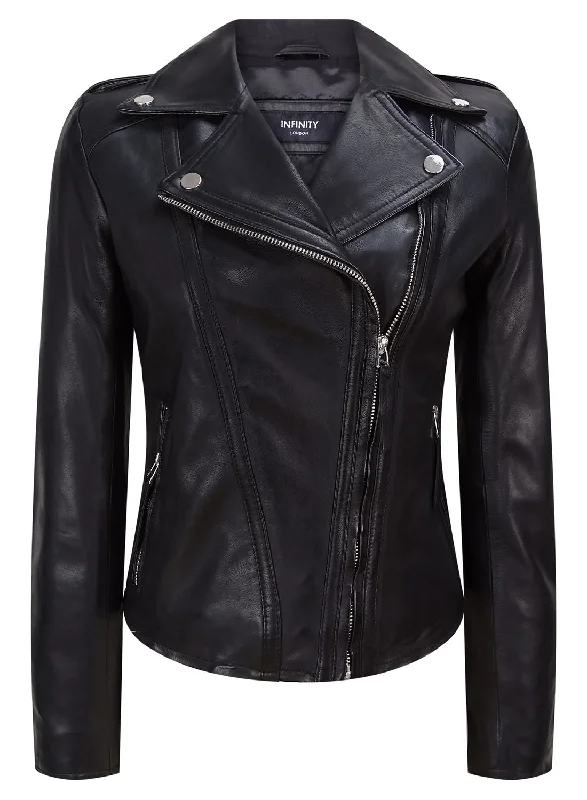 Leather Jacket Classic Biker Style Women's Fashion Clothing Women's Fashion Clothing