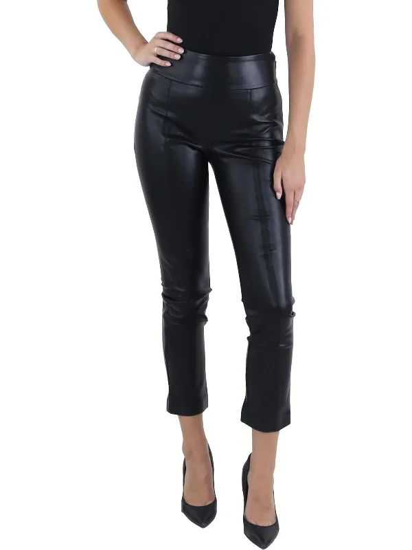 Womens Faux Leather High Rise Skinny Pants Women's Holiday Clothes Women's Holiday Clothes