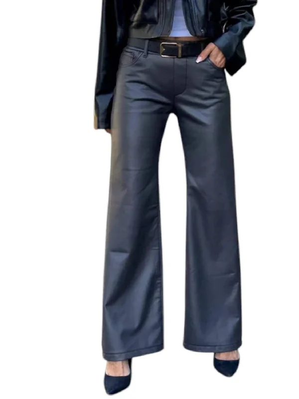 Amanda Vegan Wide Leg Pants In Dark Gray Women's Everyday Attire Women's Everyday Attire