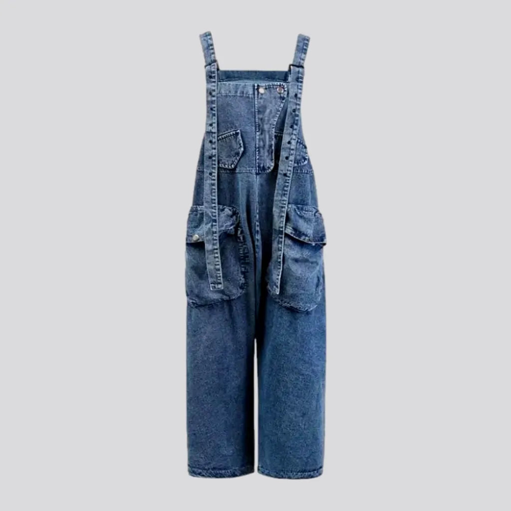 Stonewashed women's denim overall Street Style Fashion Street Style Fashion