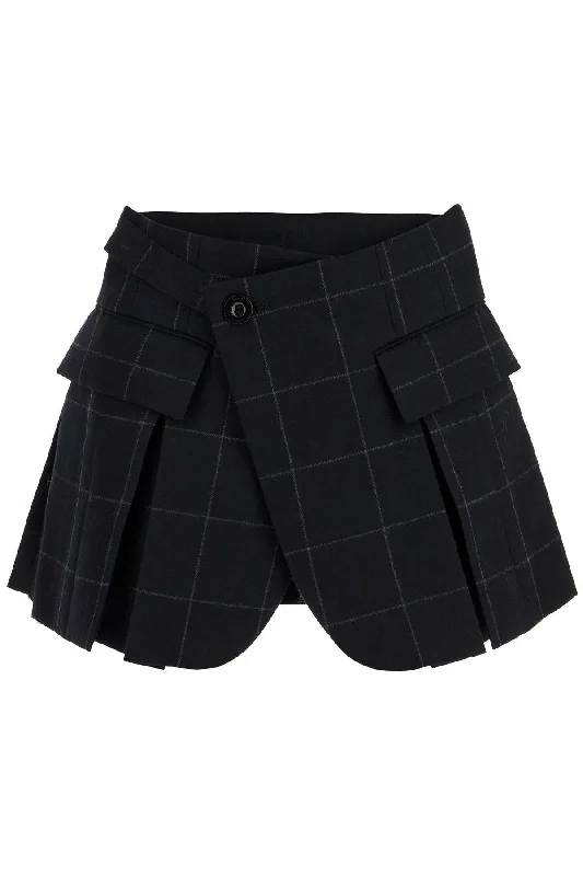 Sacai Women's Plaid Wool Skort With Check Sale Clothes Online Sale Clothes Online