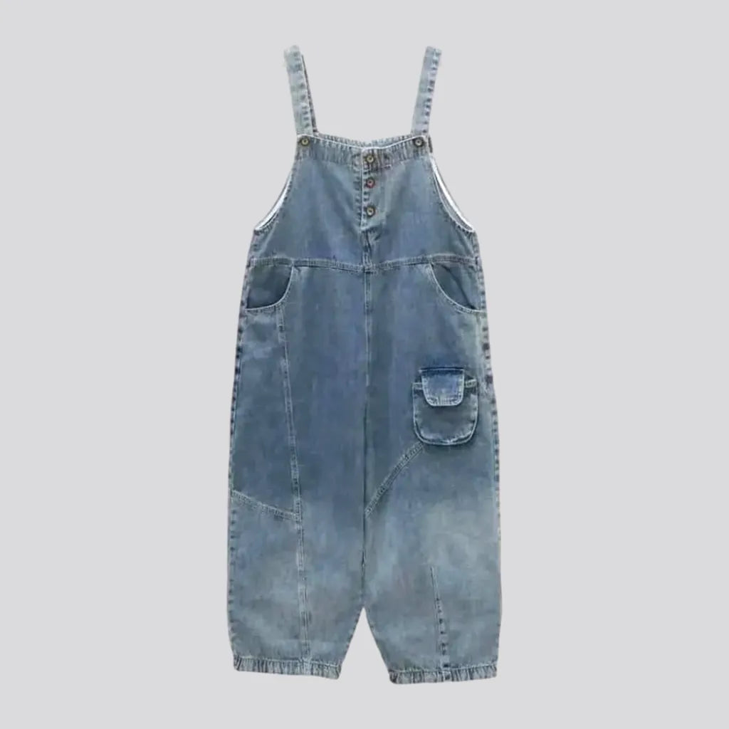 Baggy fit boho vintage women's jean dungaree Preppy Style Preppy Style