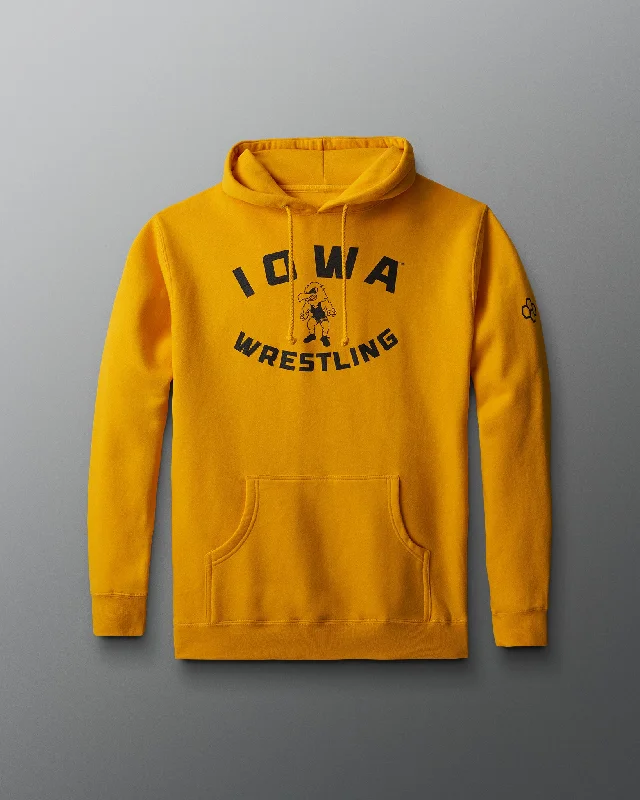 Iowa Wrestling Throwback Hoodie Women's Professional Garments Women's Professional Garments