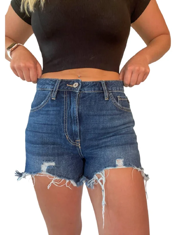 Savy Classic Denim Shorts In Dark Wash Women's Holiday Attire Women's Holiday Attire