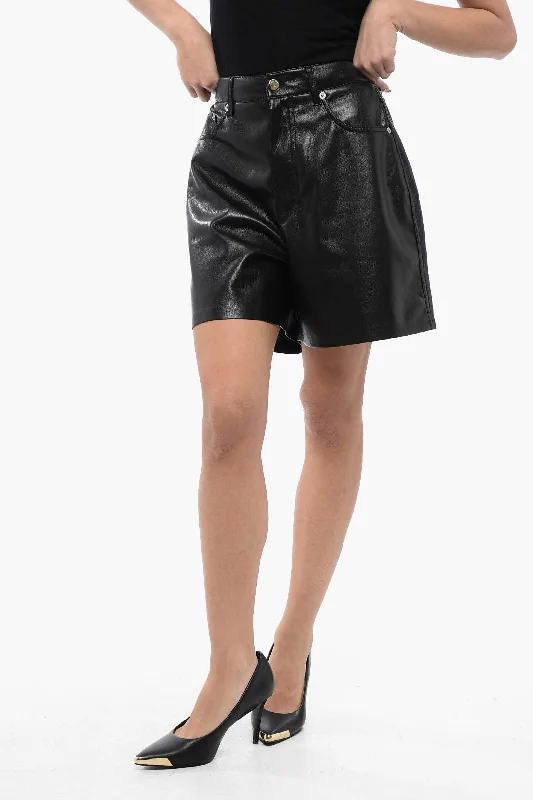 Nanushka High Waisted Faux Leather Zosha Shorts Holiday Discount Holiday Discount