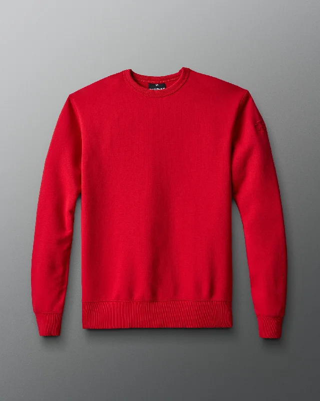 Comfort Fleece Crewneck - Red Elegant Clothing For Women Elegant Clothing For Women