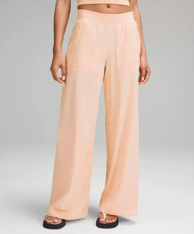 Swift Mid-Rise Wide-Leg Pant In Peach Bellini Women's Holiday Attire Women's Holiday Attire