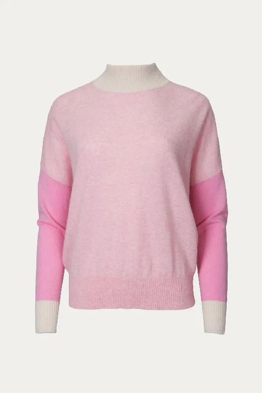 Isabella Colorblock Cashmere Jumper In Crystal Pink Women's Professional Garments Women's Professional Garments