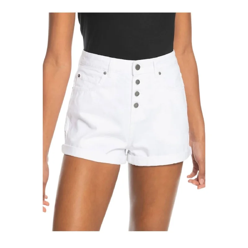 Authentic Summer High Waist Short In White Women's Plus-Size Garments Women's Plus-Size Garments