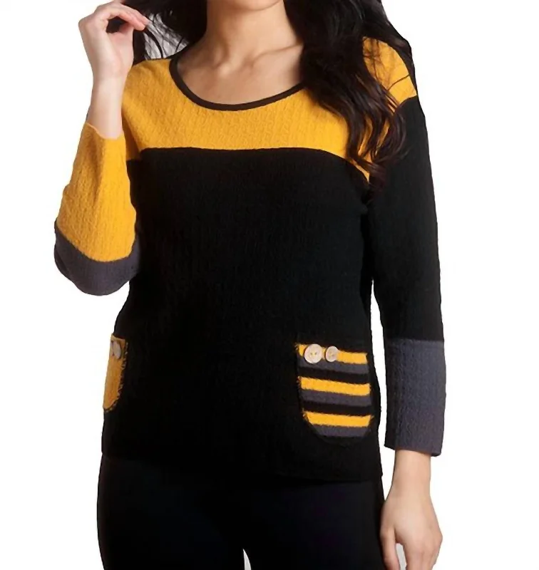 Boucle Striped Pocket Sweater In A/s Women's Holiday Apparel Women's Holiday Apparel