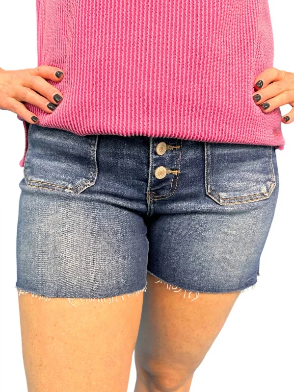 Denim Button Fly Shorts In Medium Wash Women's Formal Clothes Women's Formal Clothes