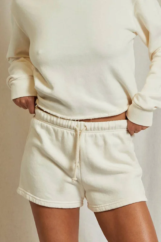 Aruba Beach Fleece Sweatshort In Bright Ivory Clearance Sale Online Clearance Sale Online