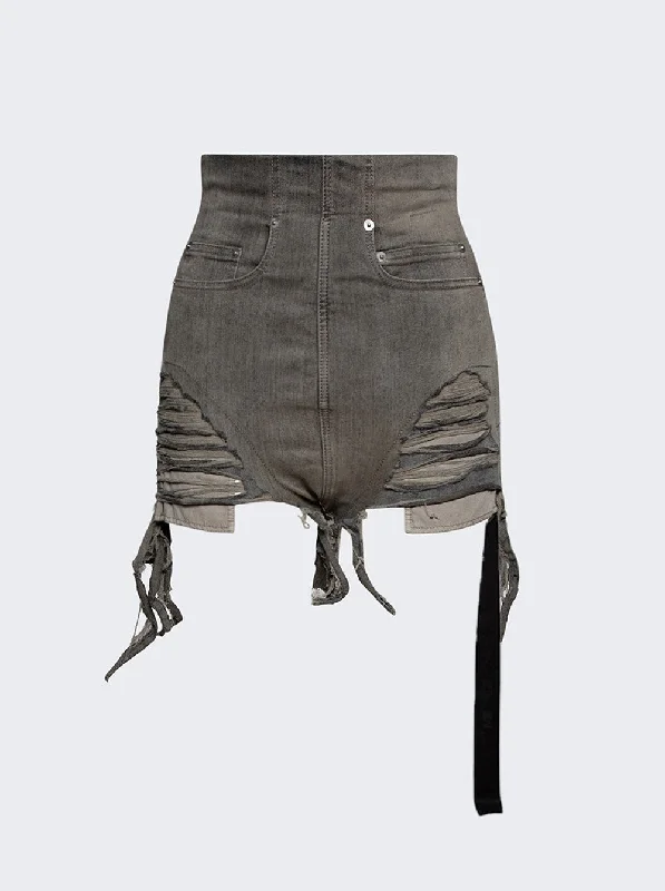 Rick Owens Drkshdw Dirt Denim Cutoff Shorts Grey Flash Discount Flash Discount