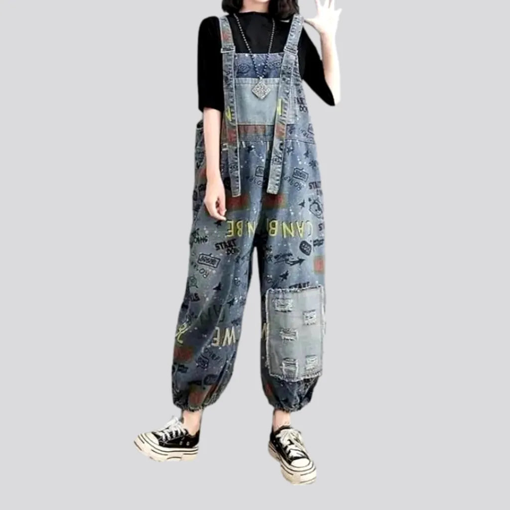 Women's baggy patchwork jeans overall Stylish Outerwear Clothes For Women Stylish Outerwear Clothes For Women