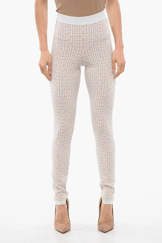 Balmain Glittered Monogram Leggings Timeless Women's Outfit Timeless Women's Outfit