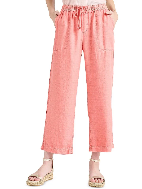 Womens Linen Cropped Wide Leg Pants Early Bird Offer Early Bird Offer