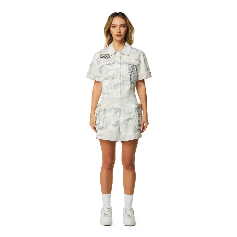 Utility Romper - Oatmeal Camo Women's Clothing Sets Women's Clothing Sets