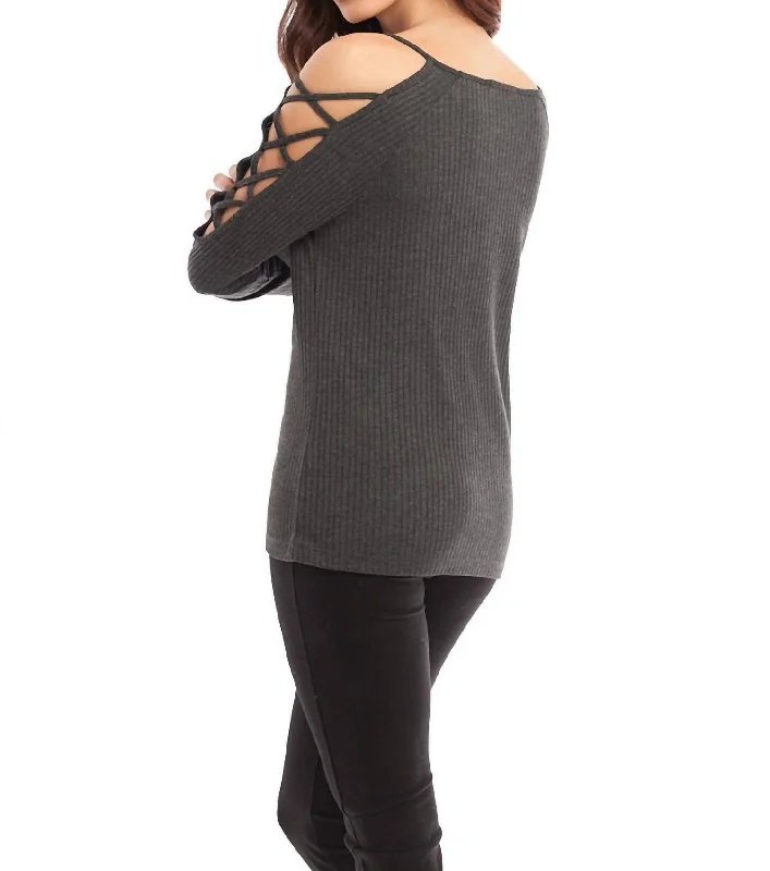 Eva Tie-Up Sleeves In Gray Women's Garments Women's Garments