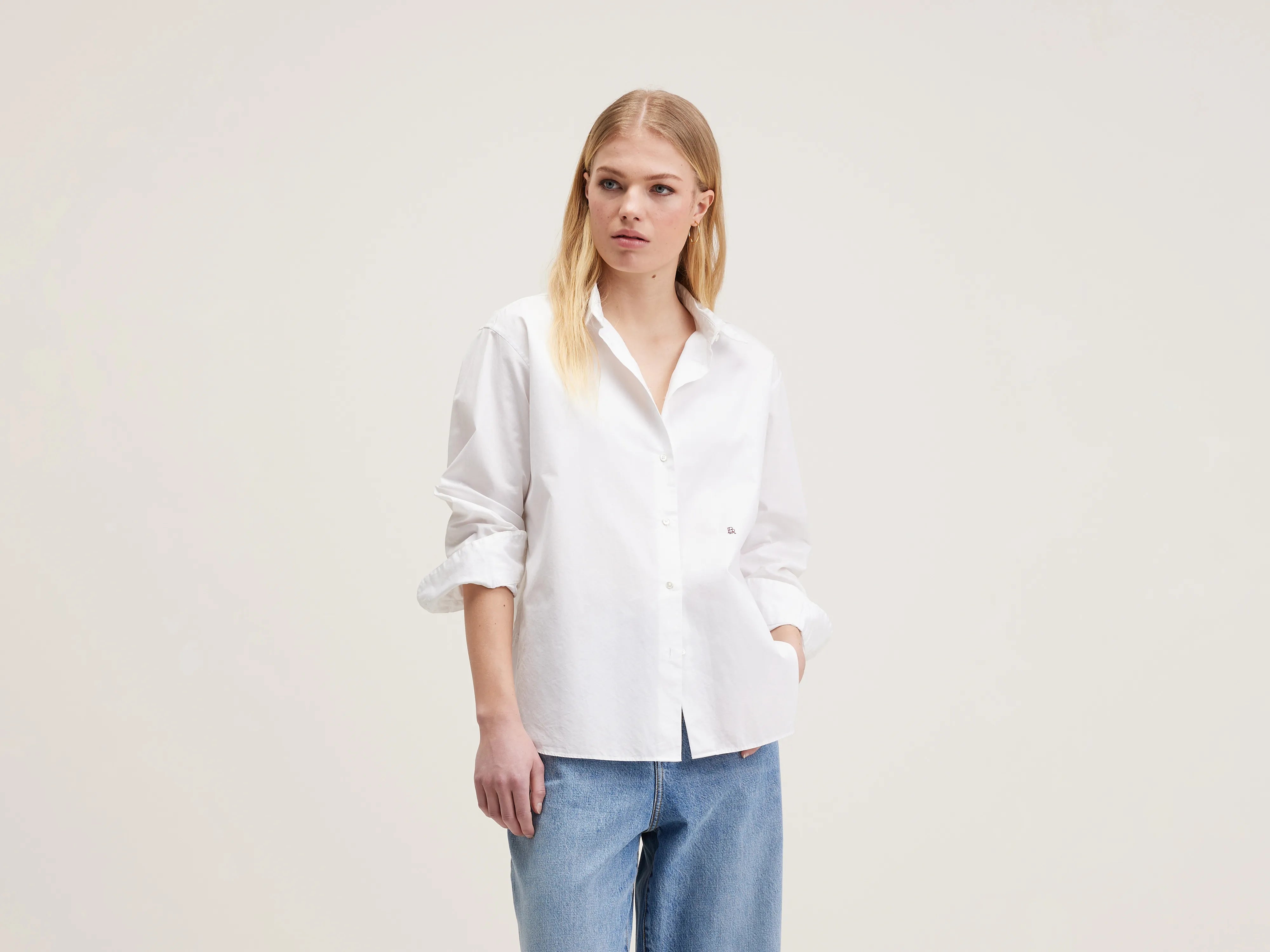 Gastoo poplin shirt (242 / W / WHITE) Clothes For Women Clothes For Women