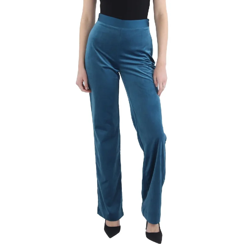 Lilli Womens Velvet Satin Trim Dress Pants Women's Fashion-Forward Apparel Women's Fashion-Forward Apparel