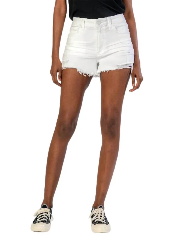 Jane High Rise Fray Short In Optic White Women's Relaxed Clothes Women's Relaxed Clothes