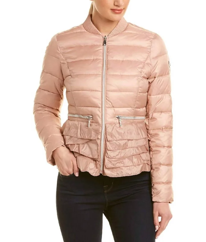 Emily Ruffled Bomber Jacket In French Pink Outfits Ideas Outfits Ideas