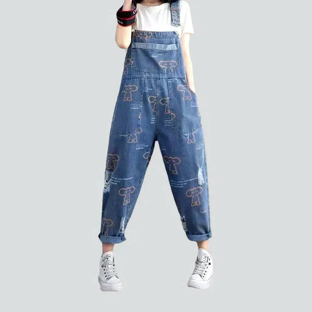 Trendy baggy painted jeans dungaree for ladies Timeless Women's Clothing Timeless Women's Clothing