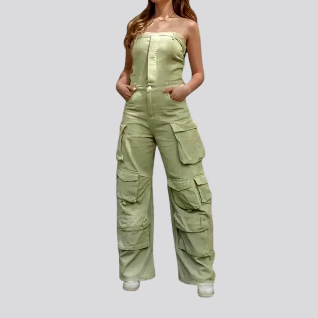 Wide fit stylish women's jean jumpsuit Classic Women's Clothing Styles Classic Women's Clothing Styles