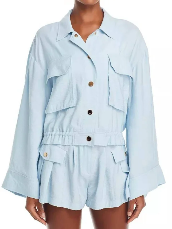 Chelsea Snap Front Jacket In Crystal Blue Formal Clothing For Women Formal Clothing For Women