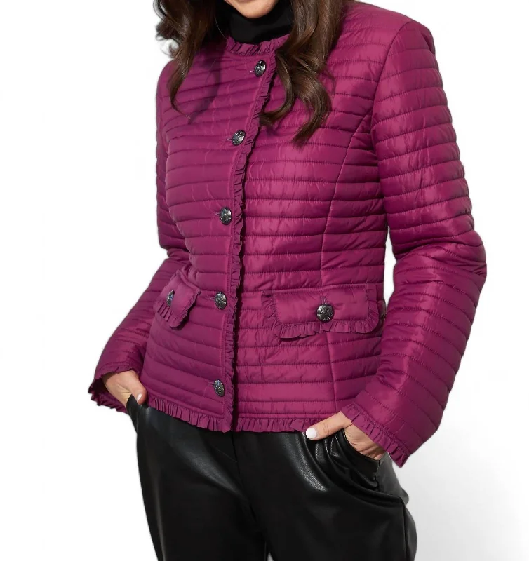 Quilted Puffer Coat In Vineyard Women's Relaxed Clothes Women's Relaxed Clothes