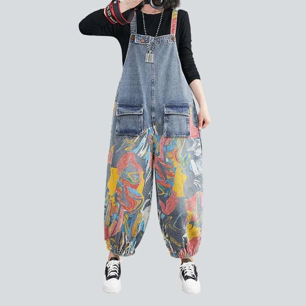 Painted y2k jean overall for women Women's Holiday Clothing Women's Holiday Clothing