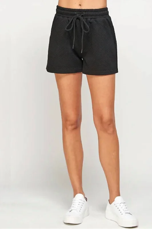 Hamptons Textured Short In Black Women's Clothing Sets Women's Clothing Sets