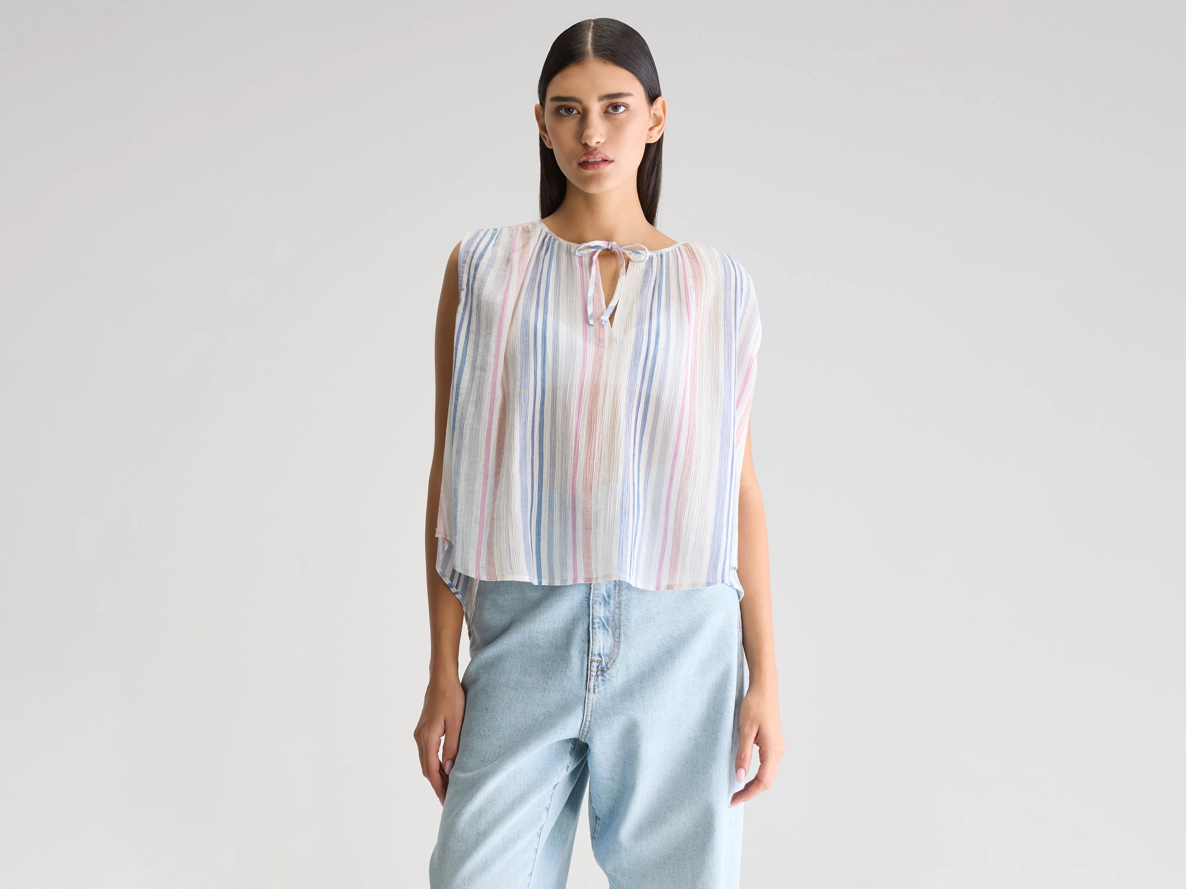 Halison sleeveless blouse (251 / W / STRIPE B) Weekend Sale Weekend Sale