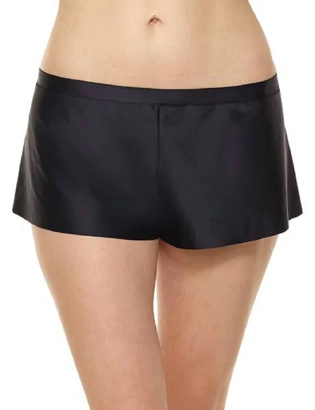 Luxe Satin Boxer Short In Black Women's Outerwear for All Weather Conditions Women's Outerwear for All Weather Conditions