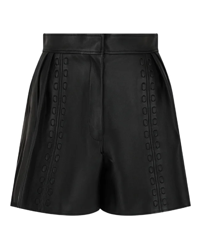 Couture Stitched Leather Shorts Women's Trendy Outfit Women's Trendy Outfit