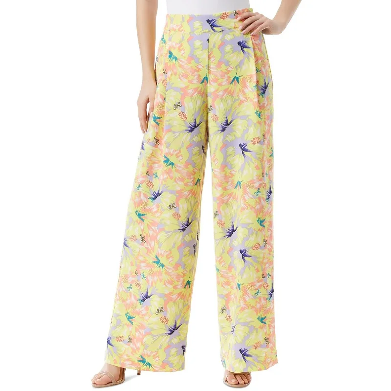 Womens Floral Print Polyester Wide Leg Pants Stylish Women's Outerwear Apparel Stylish Women's Outerwear Apparel