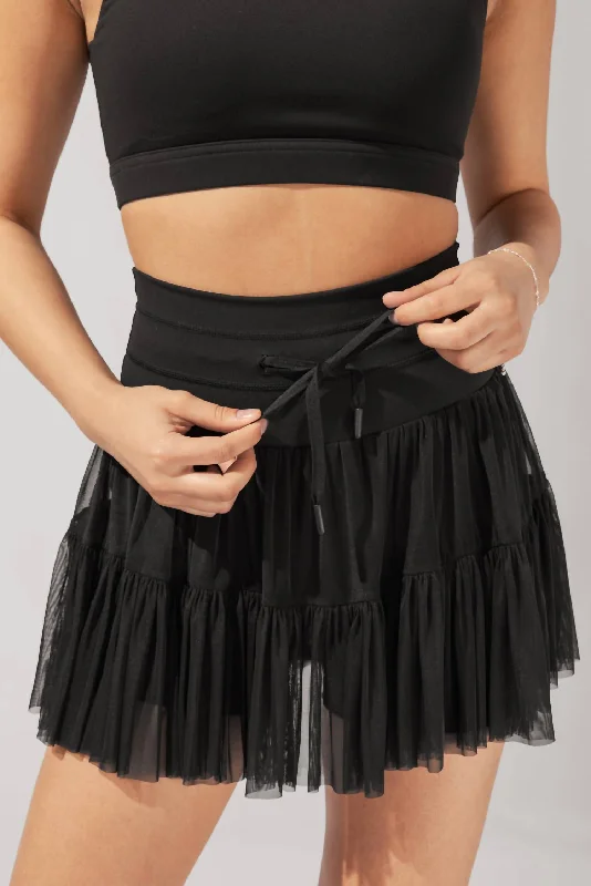 Pirouette Tiered Skort In Black Women's Vacation Attire Women's Vacation Attire