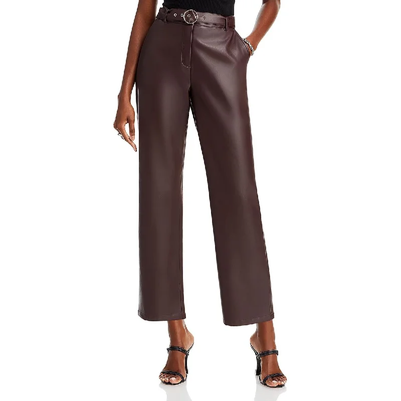 Womens Pocket High Rise Straight Leg Pants Women's Holiday Apparel Women's Holiday Apparel