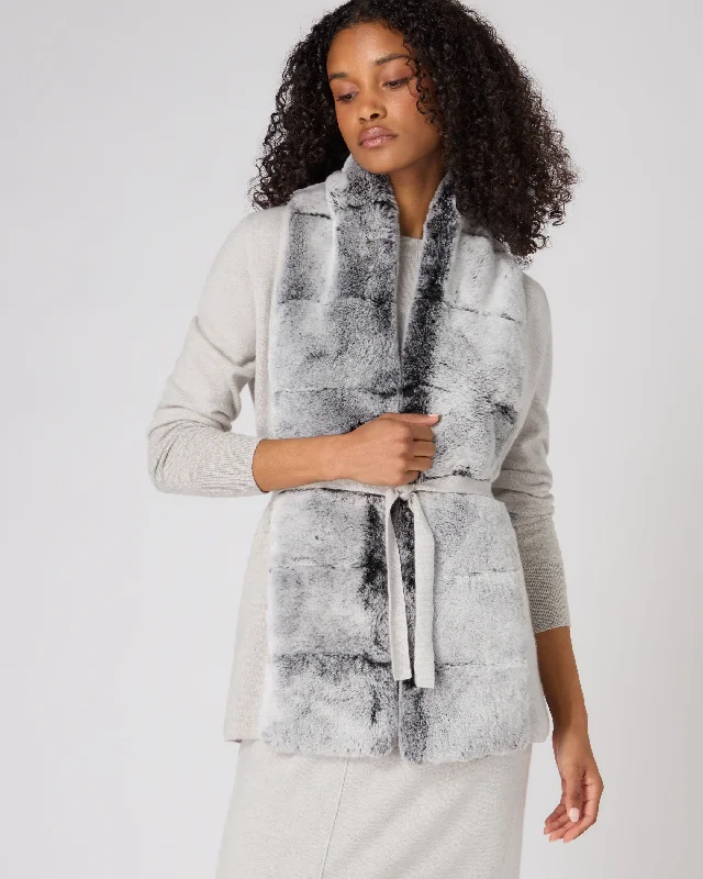 Women's Lola Fur Placket Cashmere Gilet Pebble Grey Online Clothing Stores Online Clothing Stores