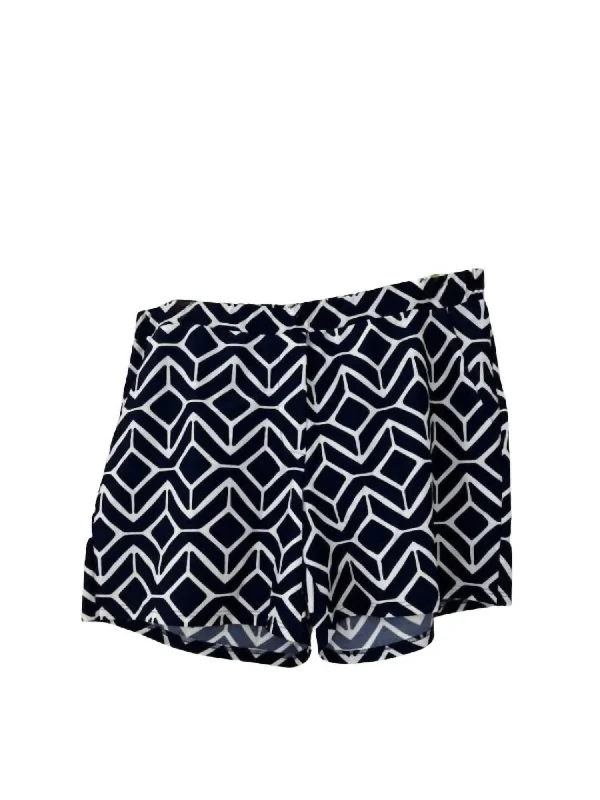 Ariel Shorts In Sail Geo Navy Fashionable Women's Clothing Fashionable Women's Clothing